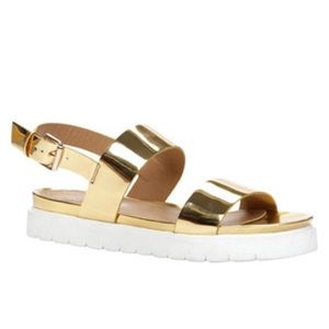 Aldo Parramore gold flatform sandals