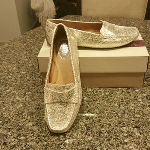 SALE-Clarks- Gold driving loafers