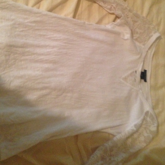 White laced half sleeved shirt