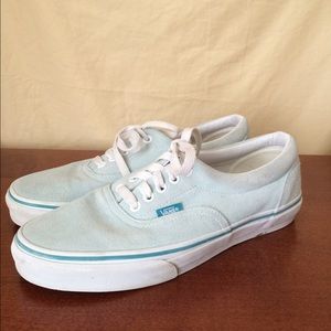 Light Blue Suede Lace Up Vans