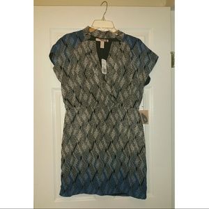 Blue/Black Print Dress