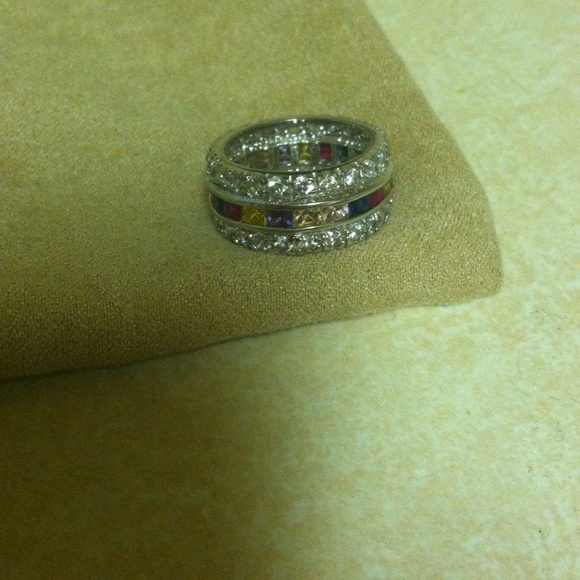 Multi color Swarovski crystals in sterling silver - Picture 2 of 2