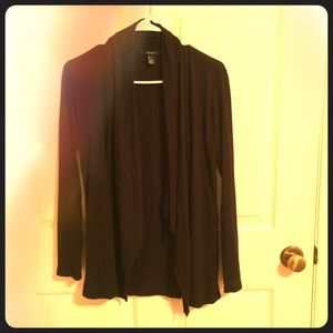 Forever21 black drape cardigan