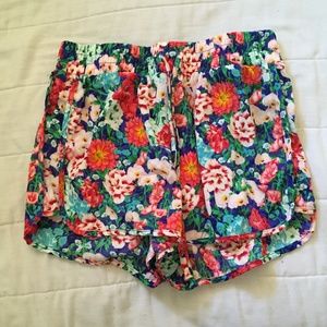 Forever 21 Bright Floral flowy shorts