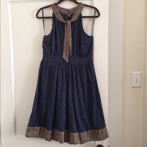 Anthropologie jersey sundress, navy with print
