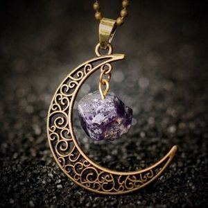Amethyst moon necklace