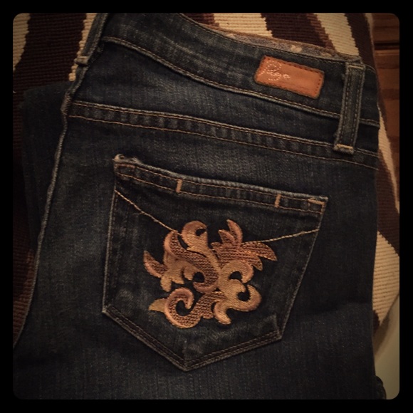 Paige Denim Boot cut stretch jean w/ embroidery