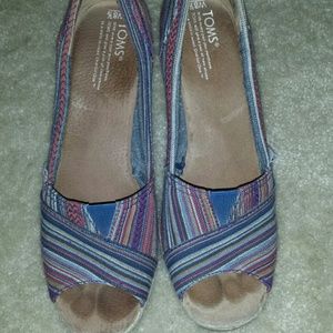 Canvas Multi color TOMS Wedges