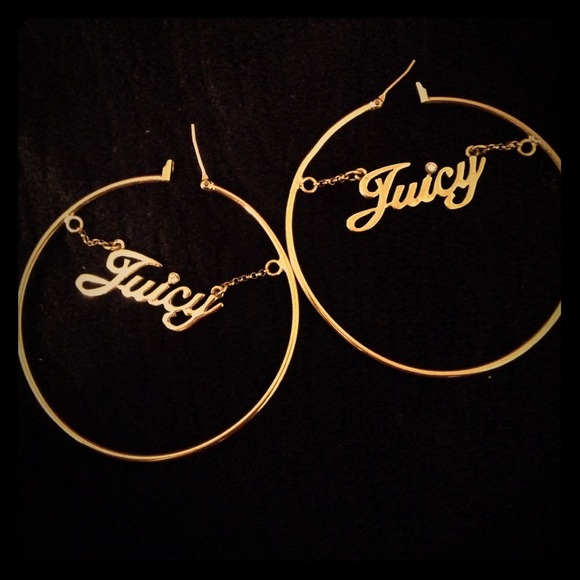 Gold juicy couture hoop earrings