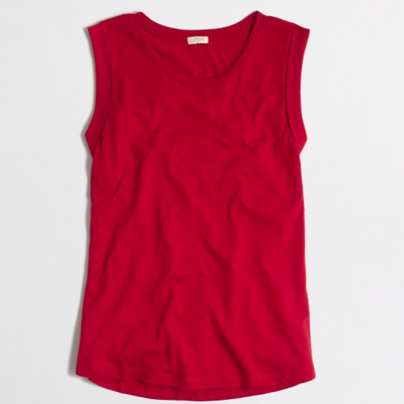 🚫sale🚫J. Crew red rolled sleeve tank top