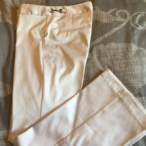 Express editor pants in white satin size 4