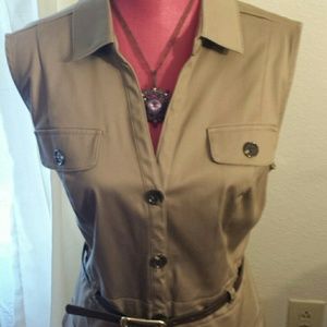 Ckassic Liz Claiborne Khaki Dress