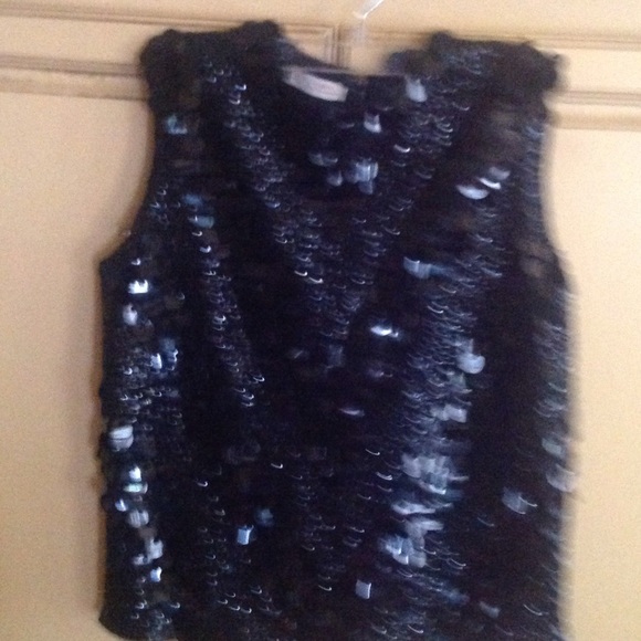 Vintage Black Sequin Top. Georgeous - Picture 2 of 4