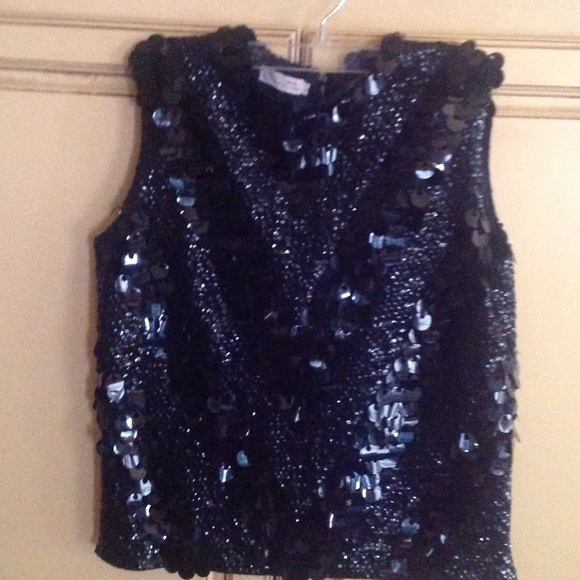 Vintage Black Sequin Top. Georgeous - Picture 4 of 4