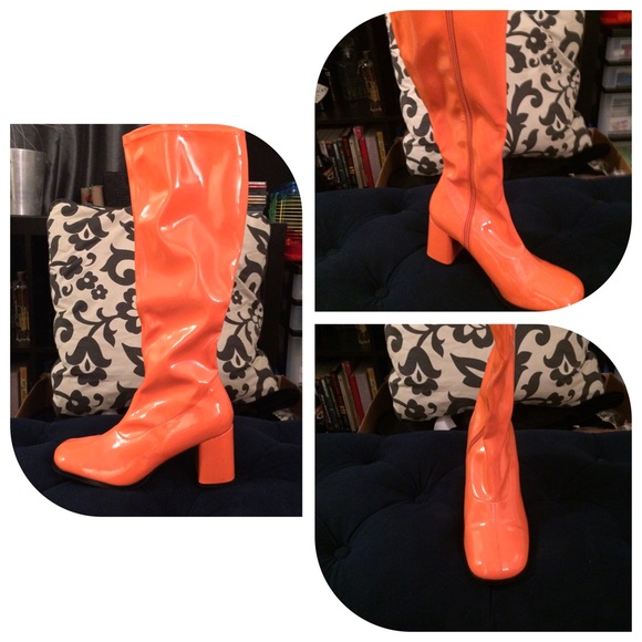 orange gogo boots