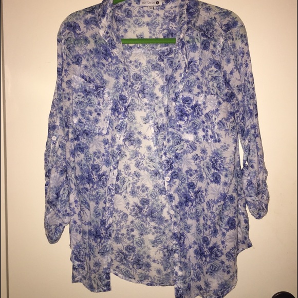 Cotton on blue floral shirt