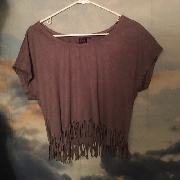 Grey fringed jr. Shirt size small