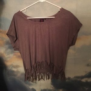 Grey fringed jr. Shirt size small