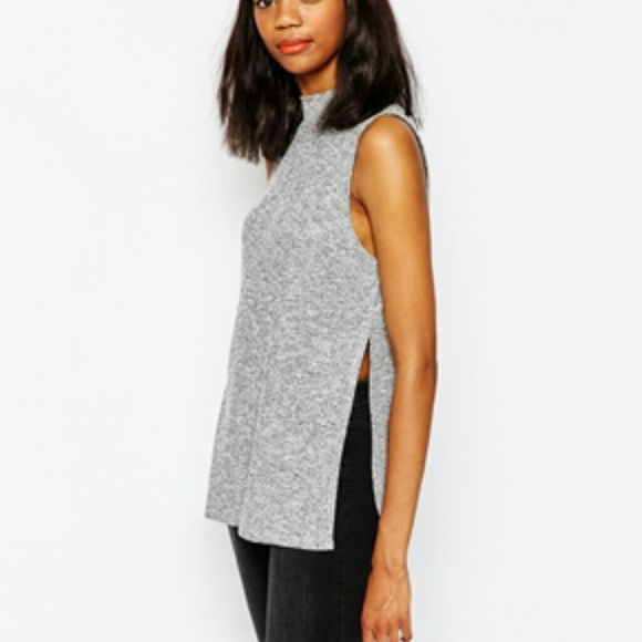 Gray sleeveless top