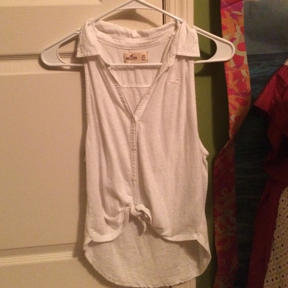 White Hollister Collar Shirt / XS