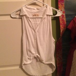 White Hollister Collar Shirt / XS