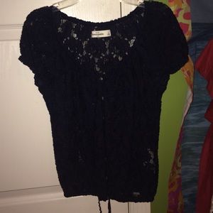 Navy lace fashion shirt from Abercrombie kids.