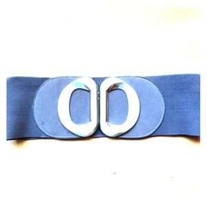 Polished Metal and Grey High Waist Belt