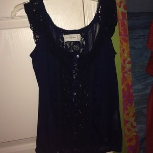 Navy Abercrombie fashion shirt.