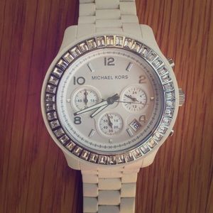 Michael Kors White Watch with Crystals