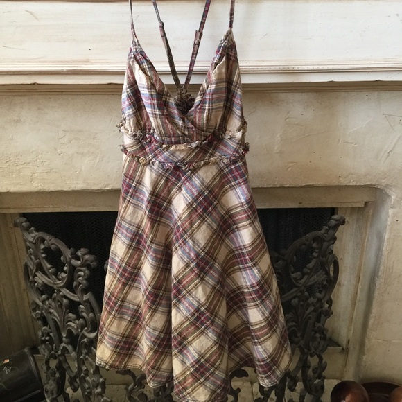 Free People summer dress size 8 linen and cotton.