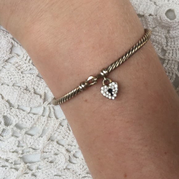 David Yurman pavé diamond heart lock bracelet - Picture 2 of 3