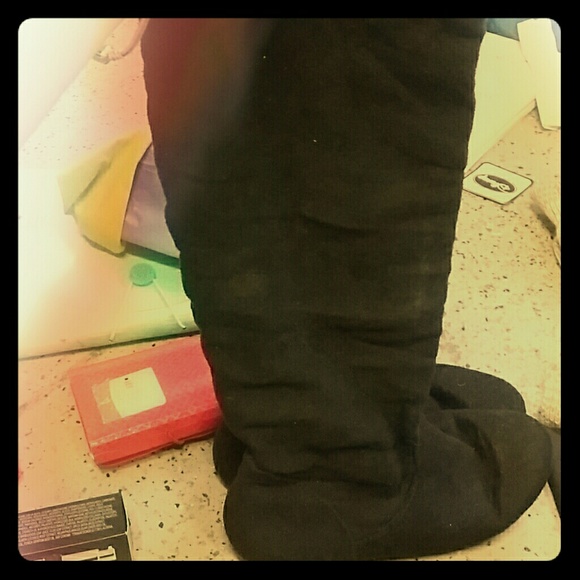 Black knee high boots