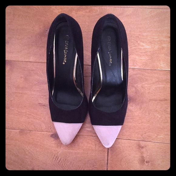 Pink toe pointed heel