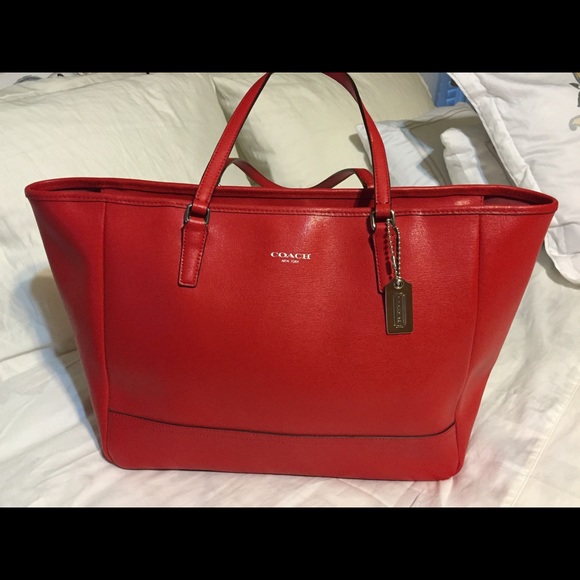 NEW red leather Coach Purse