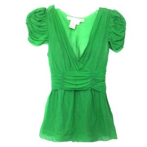 100% Silk Studio M Petite Blouse 💚