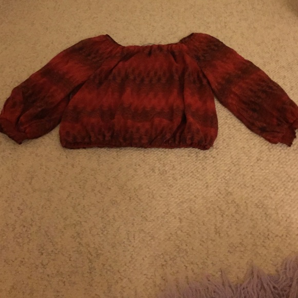 Red off the shoulder blouse