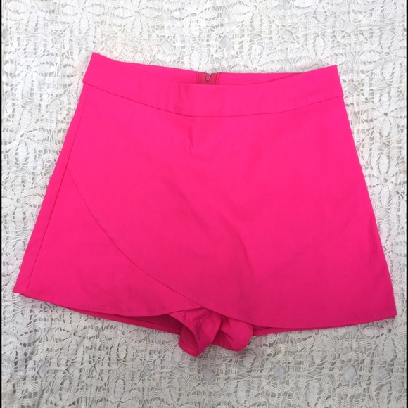 Trendy wrap front neon shorts ~ never worn