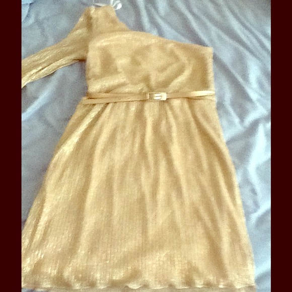 Gold Dress w/ one sleeve