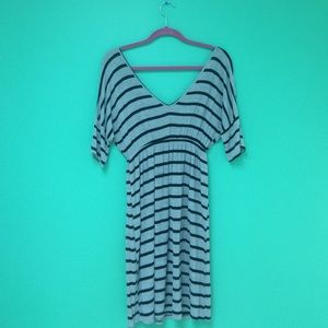 Gray and black striped dress