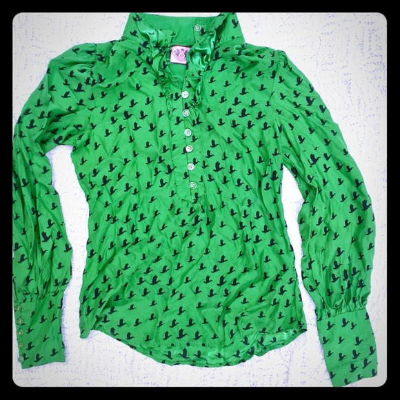 100% silk Juicy shirt with enamel detailed buttons