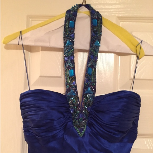 Cache cobalt blue sequin prom pageant dress - Picture 2 of 4