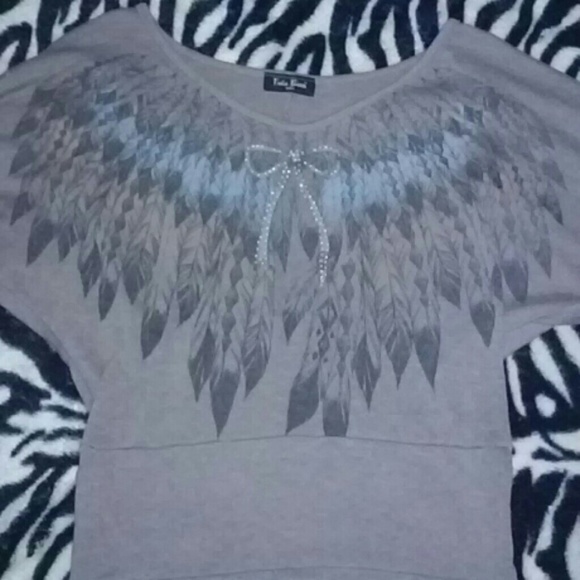 Brown feather top