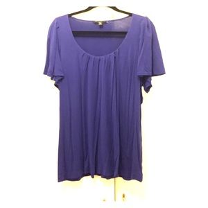 Purple flutter sleeve top