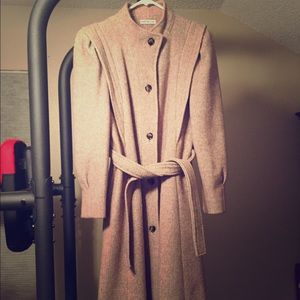 Vintage long wool herring bone coat