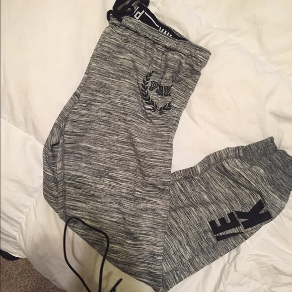 Grey pink sweatpants