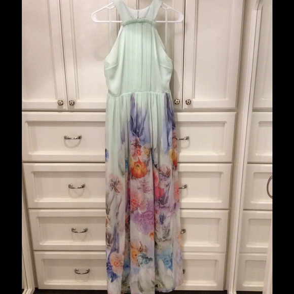 Ted Baker mint floral dress - maxi dress