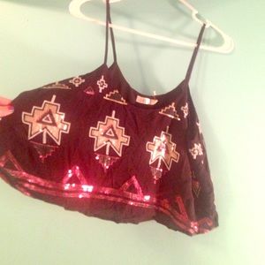 Tribal print crop top.