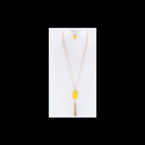 Yellow tassel necklace