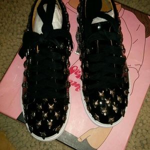 Jeffrey Campbell wolf studded black patent sneaker