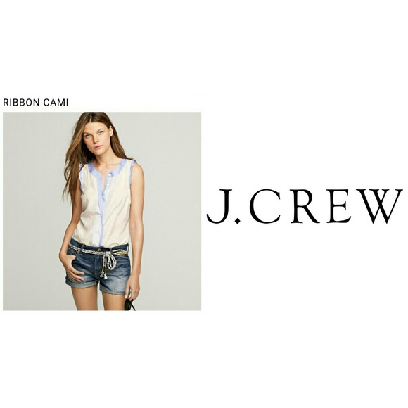 J.Crew White Ribbon Style Button Down Shirt